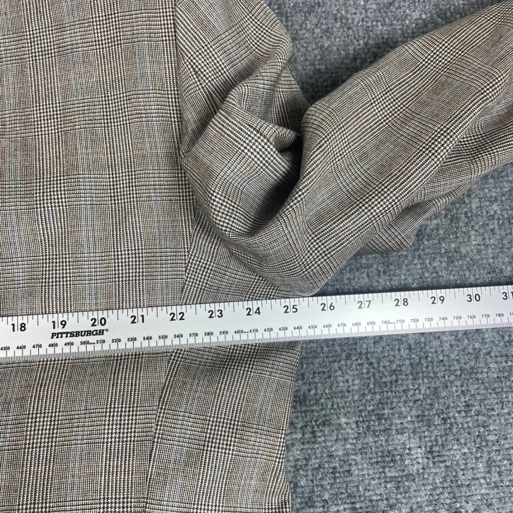 Jos. A.‎ Bank Blazer 48RG Brown Plaid Signature Collection 100% Wool Flaw Men's